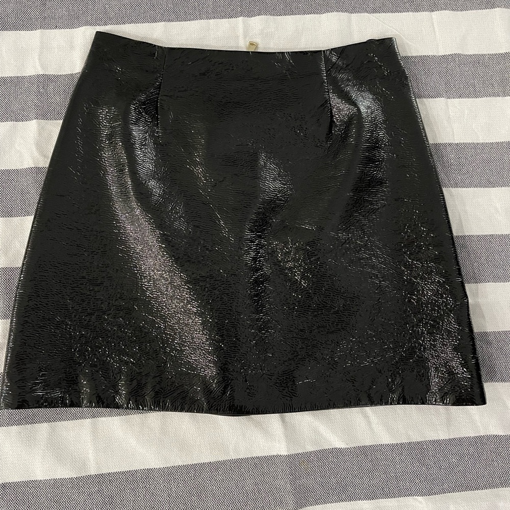 River Island Patent Leather Mini Skirt